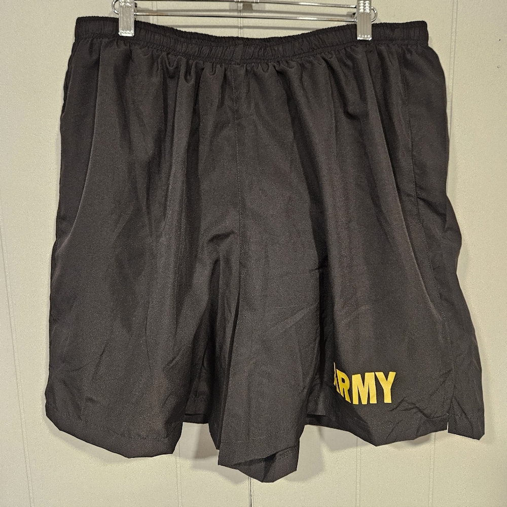 US Military Men's APFU Shorts Army Black and Gold PT Physical Fitness Trunks XXL